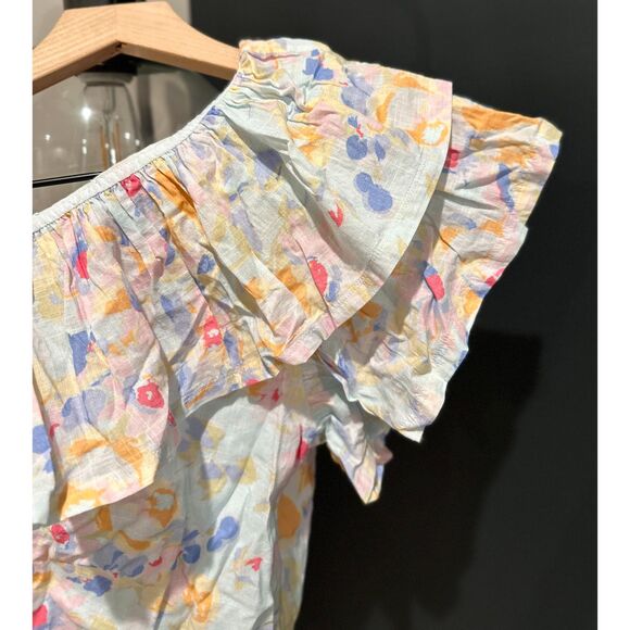 Something Navy Floral One-Shoulder Top - White and Pastel - Picture 3 of 7